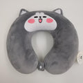 Cute Grey Cat UShaped Travel Cou Oreiller en peluche douce Support de cou Oreiller