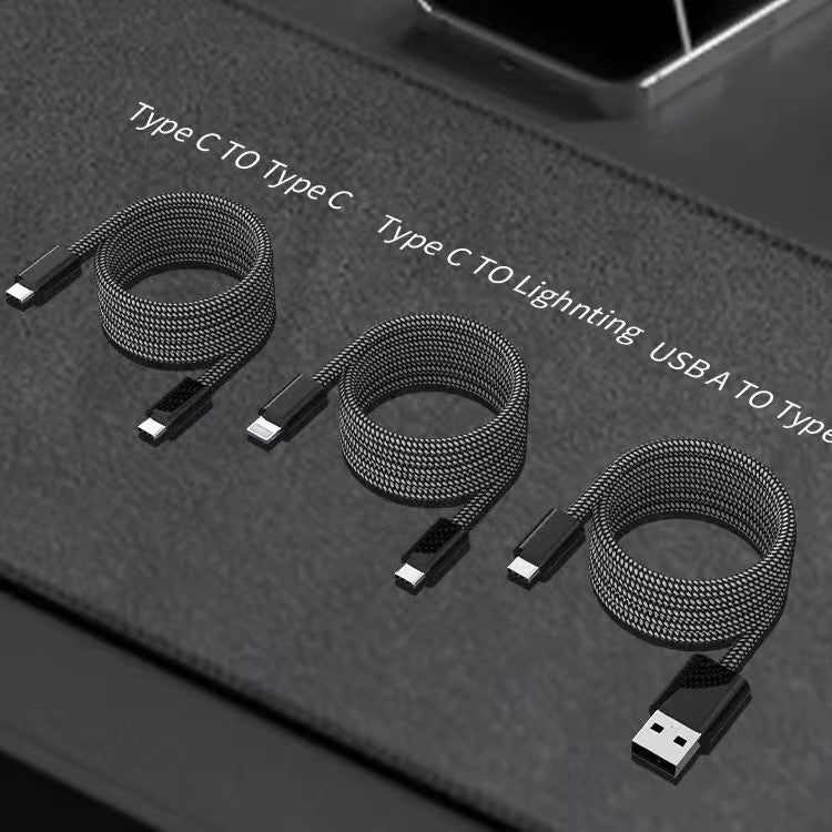 Stockage magnétique PD charge rapide Typec Magic Corde câble de données tissé