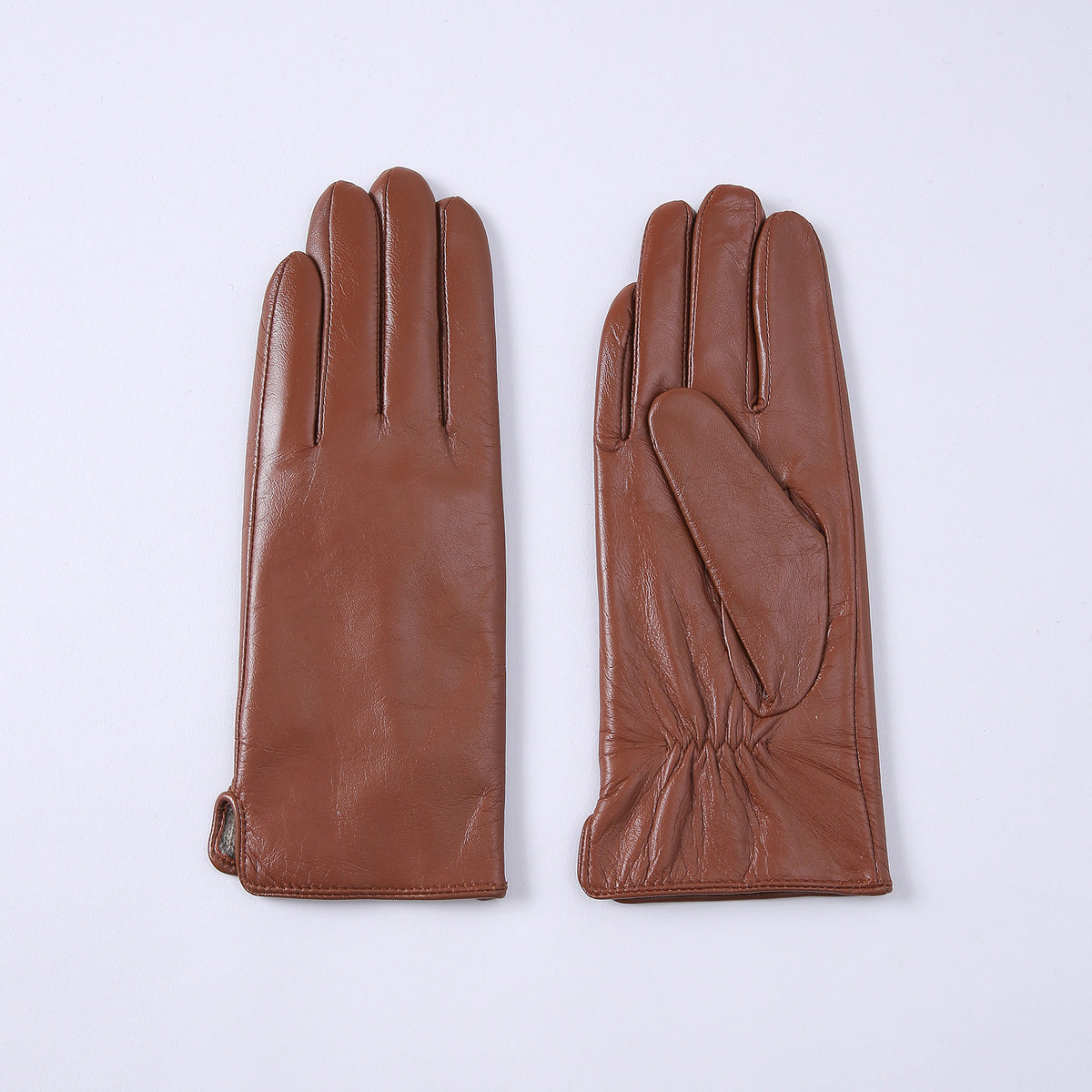Gants en cuir thermique à couleurs solides pour femmes
