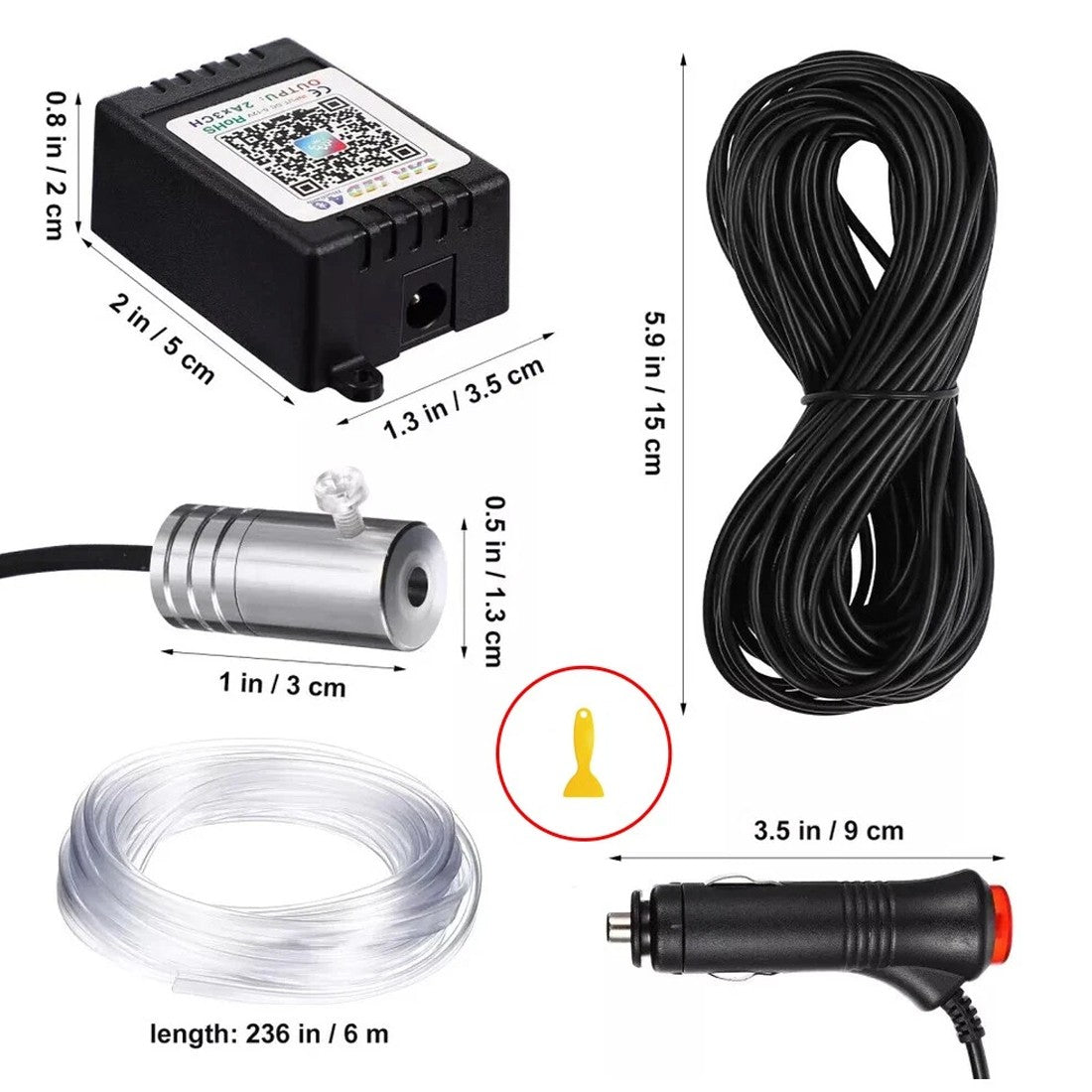 APP Contrôle 5-In-1 RGB LED intérieur bande lumineuse voiture ambiante éclairage d'atmosphère