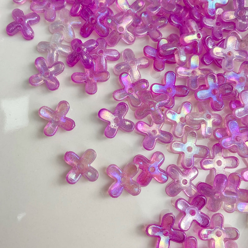 Perles de fleurs acryliques 4-Petal Lumineuses Glow-in-the-Dark