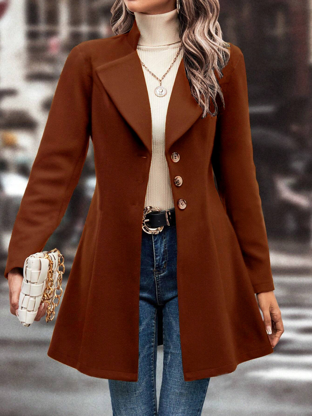 European and American Foreign Trade Hot-Selling Amazon Femmes automne et hiver Lapel Sli
