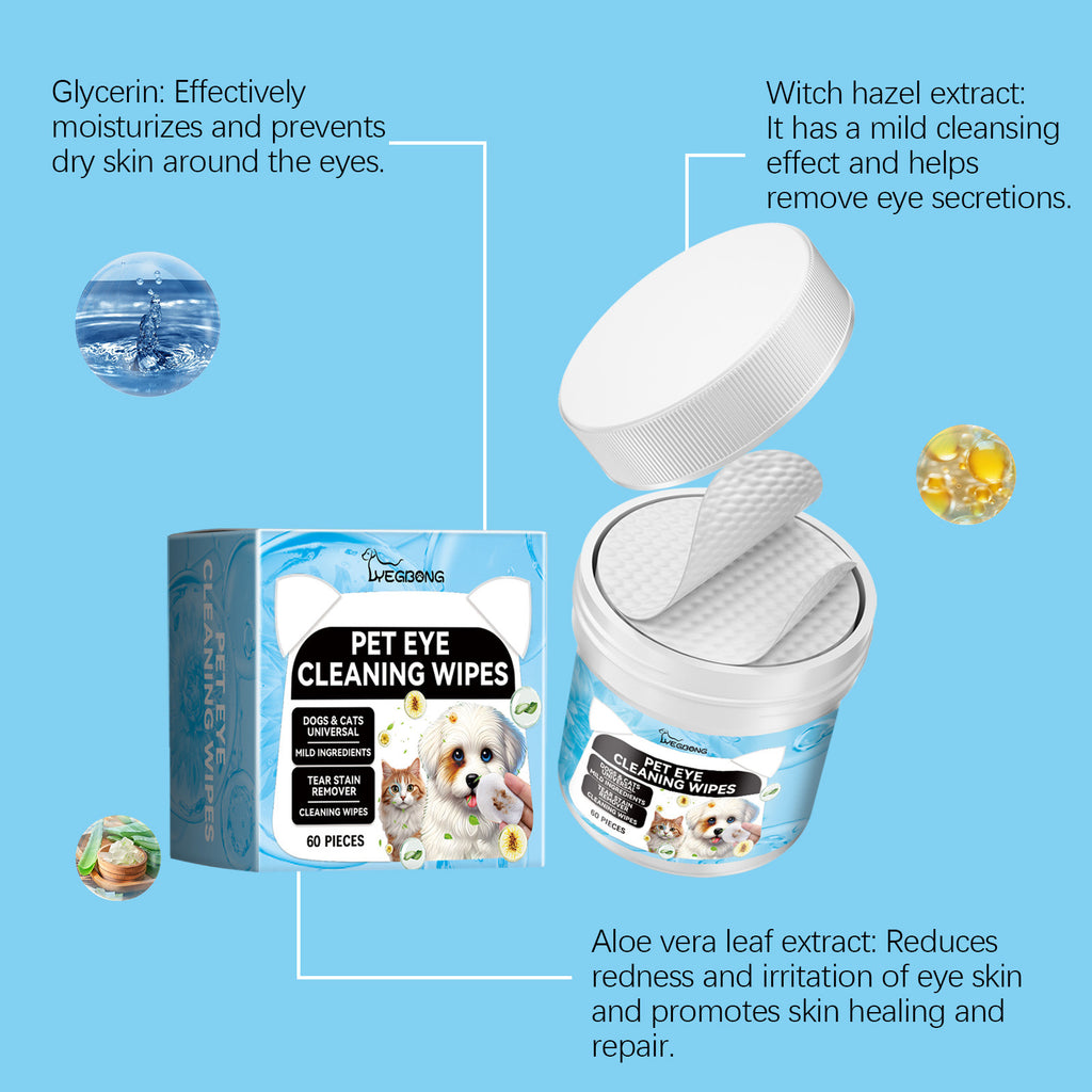 Wipes de nettoyage des yeux pour chiens et chats