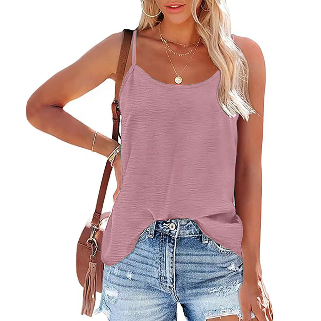 Femmes Solid-Color Ice-Silk rided Backless Boitier Top