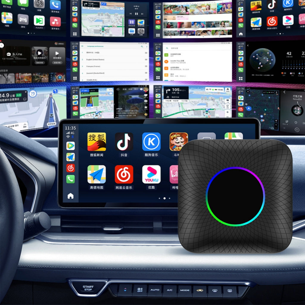 Boîte sans fil Tbox Carplay Moxibustion Box Android 13 Système Universal Wired Carplay Mi