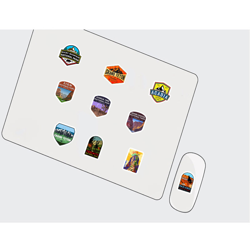 50 Pcs National Park Stickers Stationery Stickers Computer Cellphone Luggage