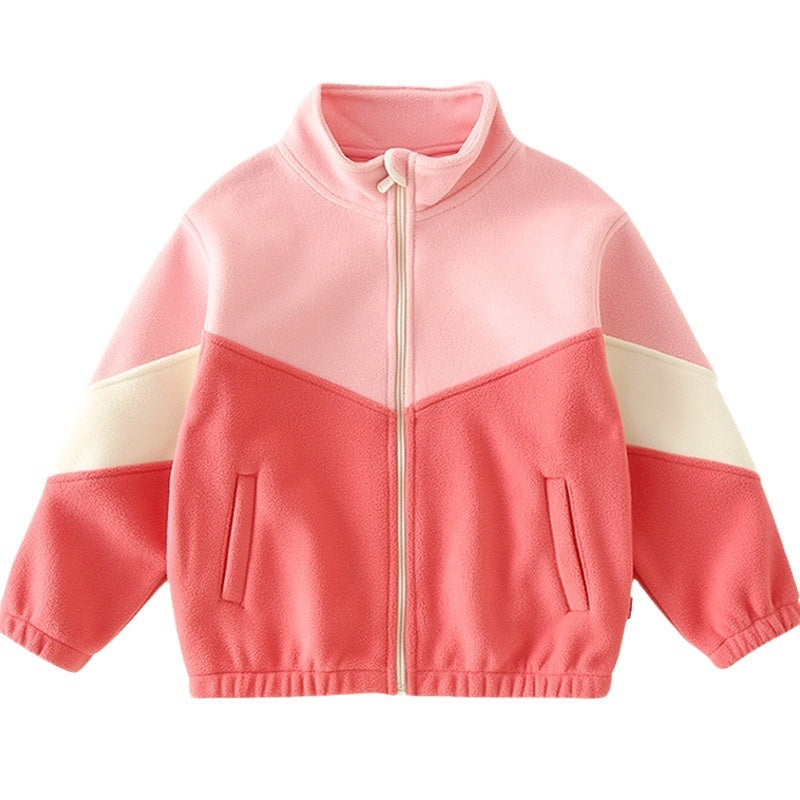 Enfants Filles doublées d'une polaire Sweatshirt Cardigan pour printemps