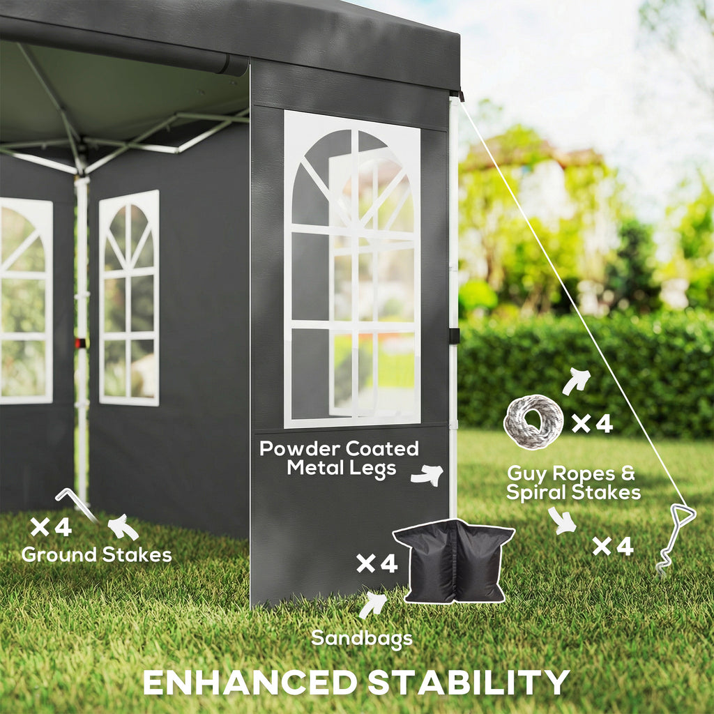 9,6 x 9,6 pieds Pop Up Canopy Tente avec parois latérales