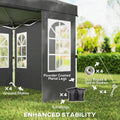 9,6 x 9,6 pieds Pop Up Canopy Tente avec parois latérales
