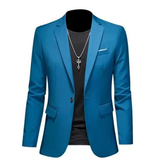 Hommes Formel porter Coréen-Style Slim-Fit Blazer Veste de costume unique