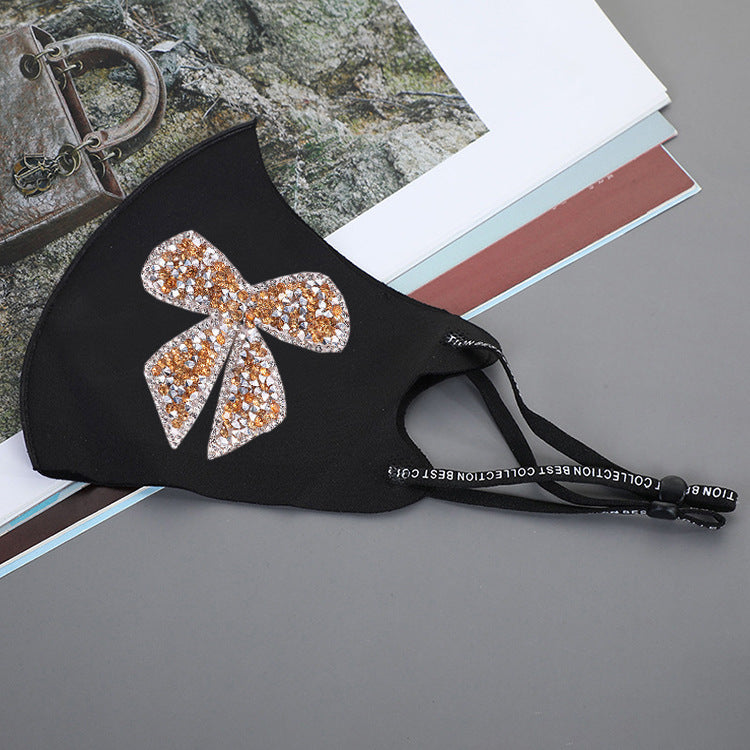 Strass Smiley Butterfly Pattern Bloc solaire et masque anti-poussière