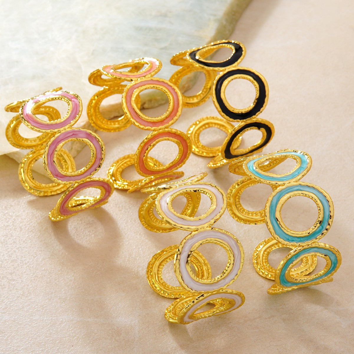 Bracelet géométrique en acier inoxydable vendu à chaud avec design à l'huile