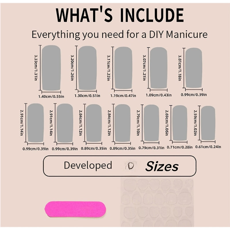 24 PCS Long Flowers Plat Art des ongles