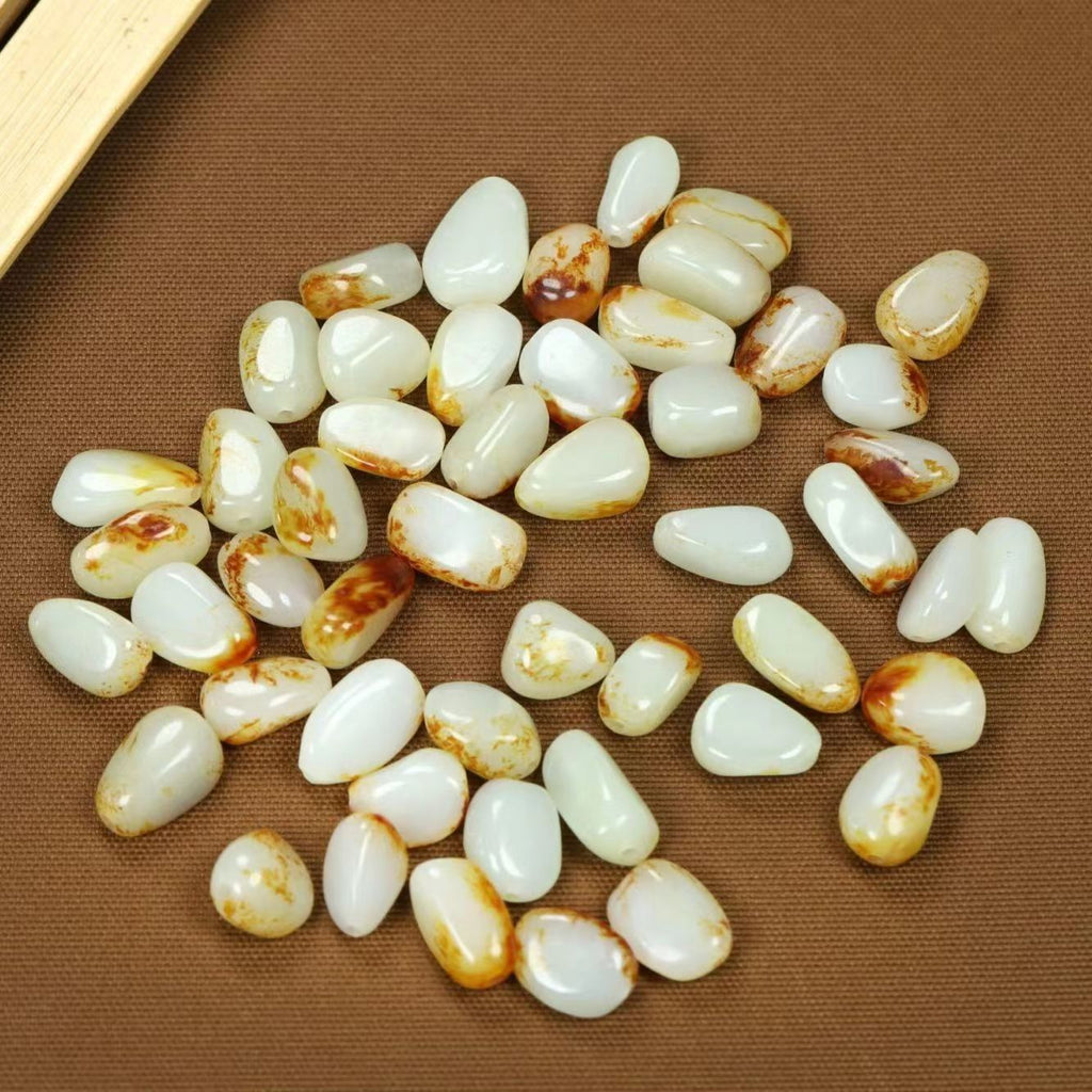 Xinjiang Hetian Jade Pendentif White Jade Pendentif en pierre brute Collier Seed Jade Bracelet