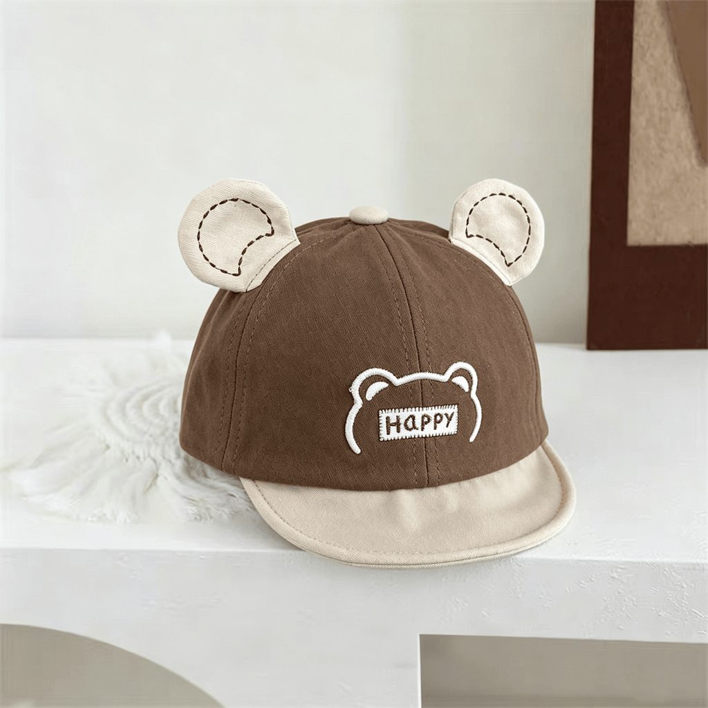 Bébé style multicolore oreilles d'ours en trois dimensions Happy Brodeed Soft Brimmed Sun Prot
