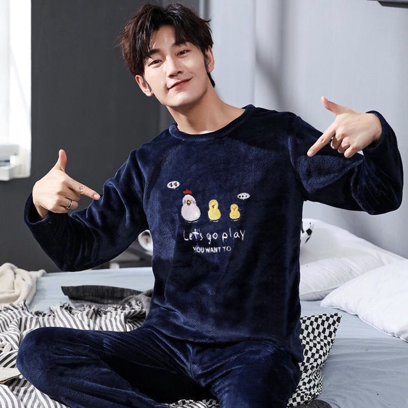 Automne et hiver Pyjama hommes Pyjama Coral polaire épais chaud