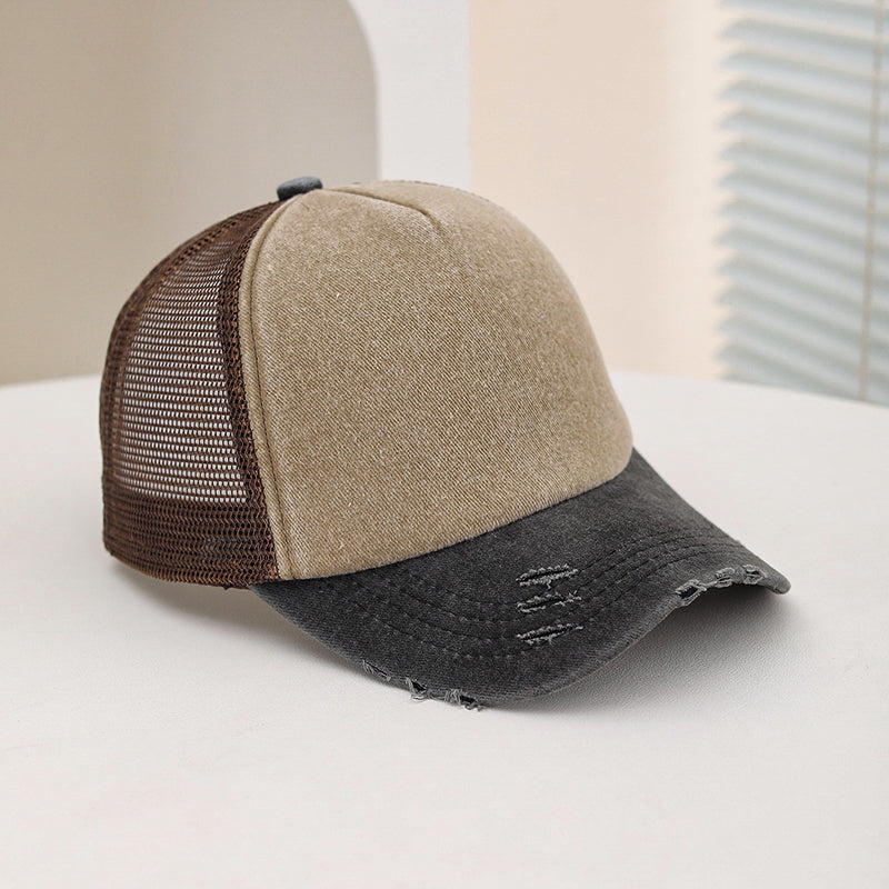 Multi-couleur Frayé Lavé Vintage Mesh Respirant Mode Sun-protective Casquette de baseball