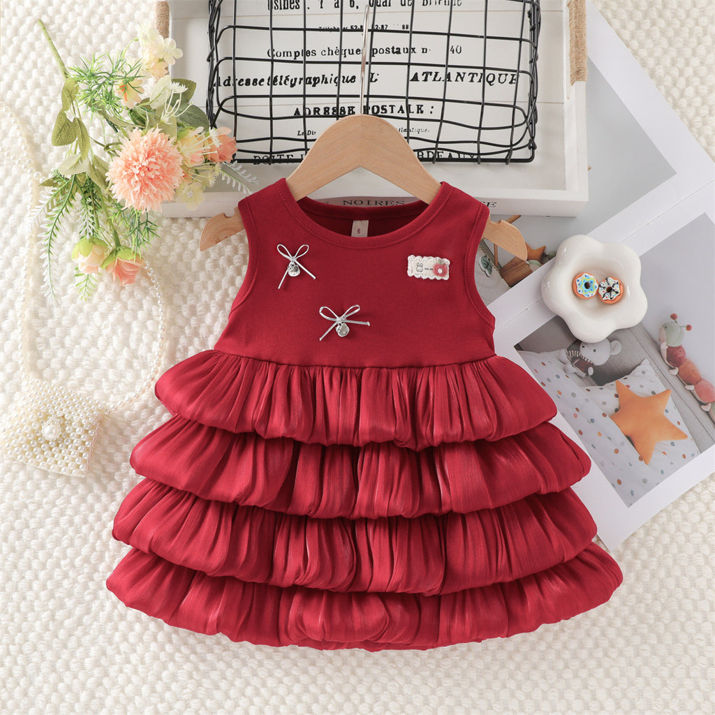 Robe de patchwork sans manches à la mode pour les filles