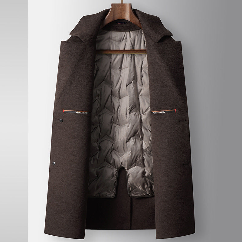 Men's Coat Automne et hiver Demi-longueur Détachement Goose Blanche Descente Inner Youth High-end B