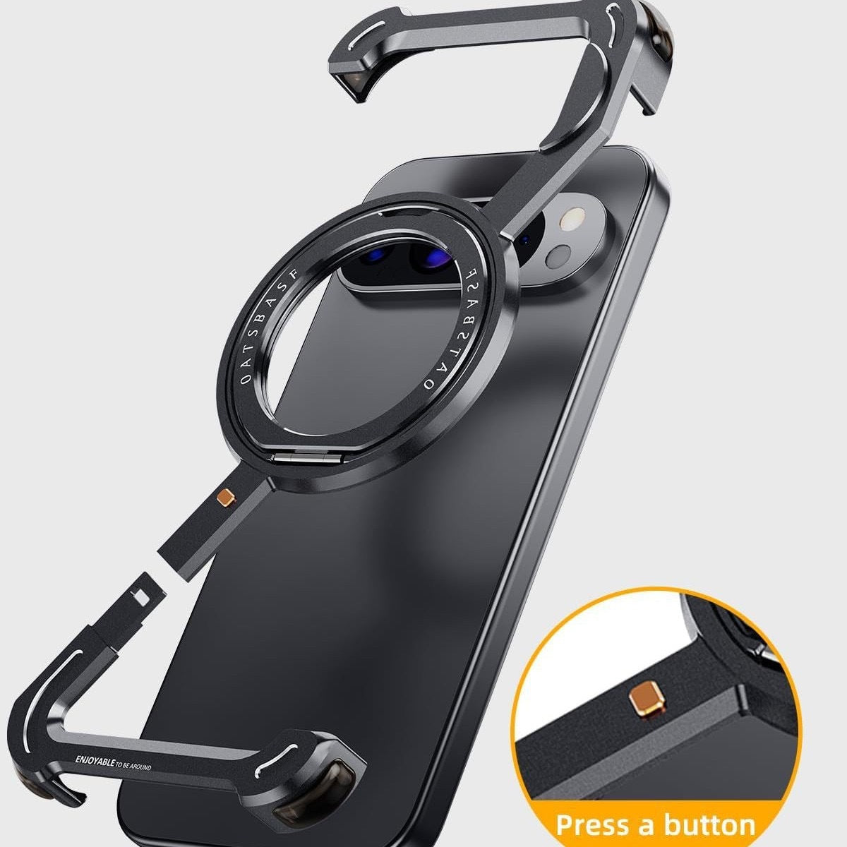 Boîtier de téléphone rotatif magnétique creux en métal