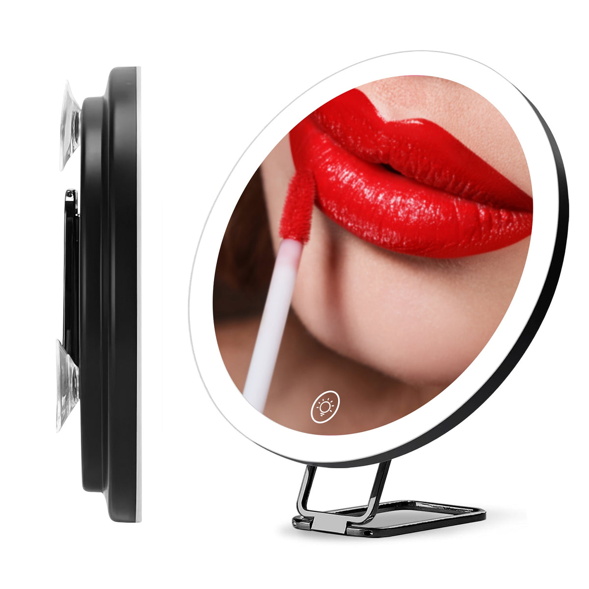 White-Black Options -- Miroir grossissant 1Pc 30X avec lumière pour cadeau 3 couleurs Dimmable Bri