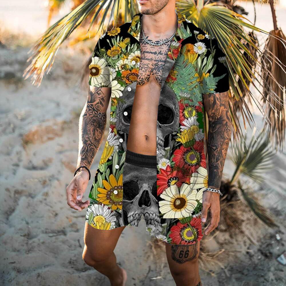 Ensemble de chemise et de shorts pour homme imprimé en 3D