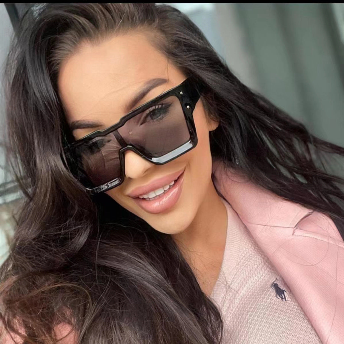 Lunettes de soleil européennes et américaines personnalisées Grandes Rim Lens Ins Style Sport Go