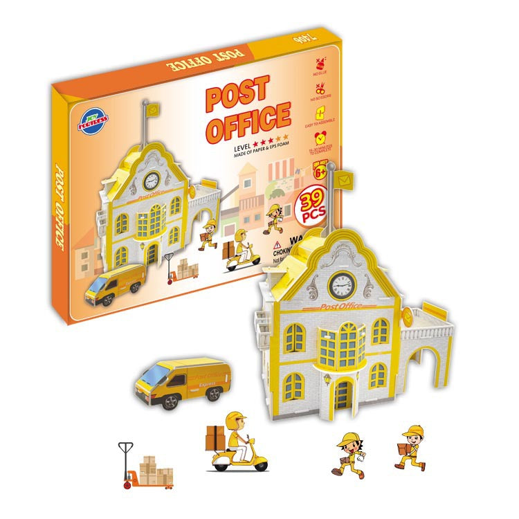 Modèle de Puzzle 3D en papier urbain