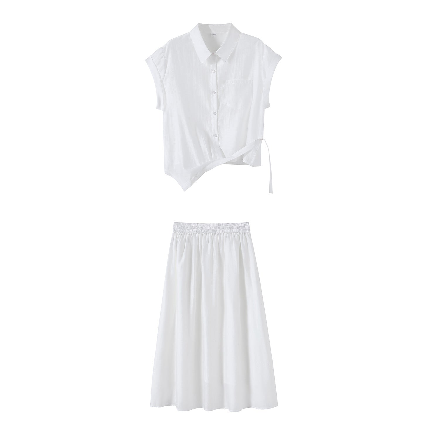 Chemise irrégulière et ensemble de deux pièces en jupe taille haute