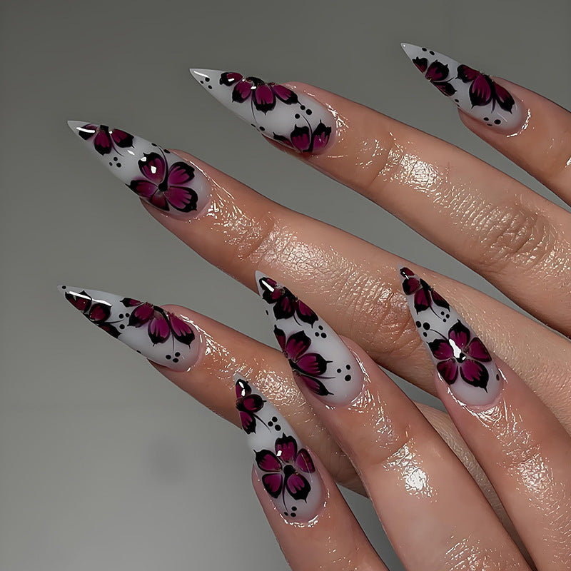 Les ongles Euro-Américains Y2K Chic Ombre Floral