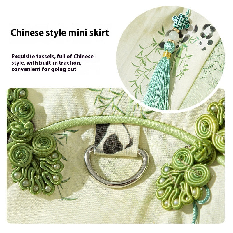 Robe d'été de chat de Sphynx avec boucle pour les pandas de laisse en bambou