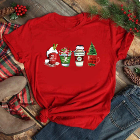 Joyeux T-shirt casual féminin de Noël