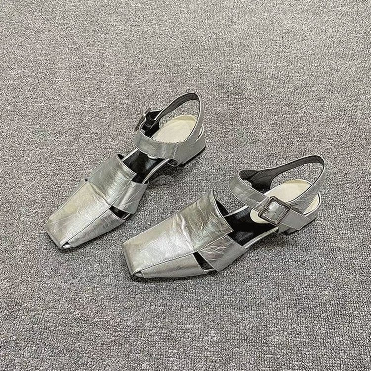 Vieille orteil carré Mary Janes avec sangle arrière