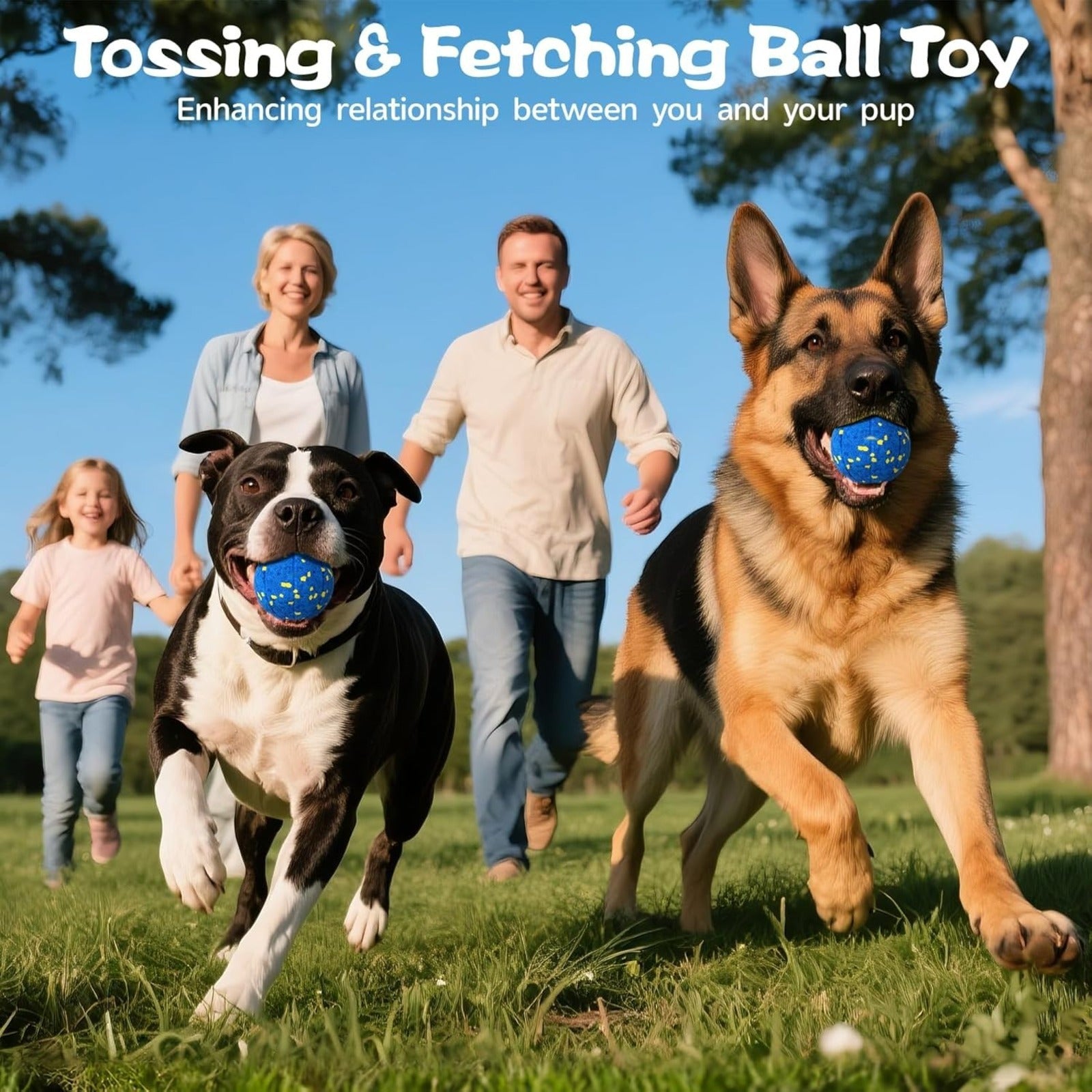 Balle de jouets pour chien bleu