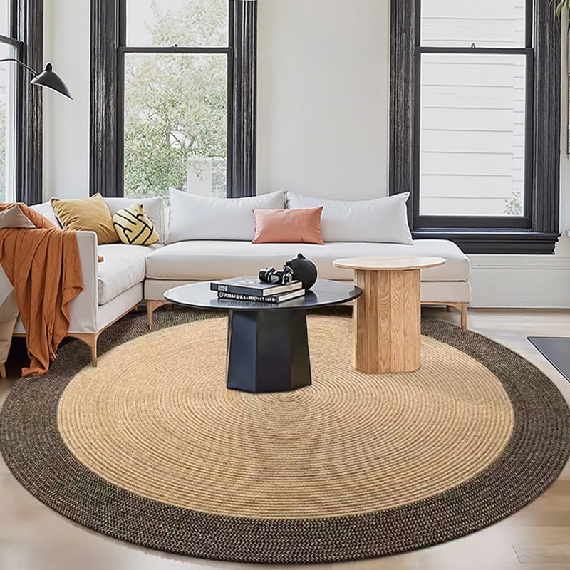 Tapis de salon de jute naturelle rond étage