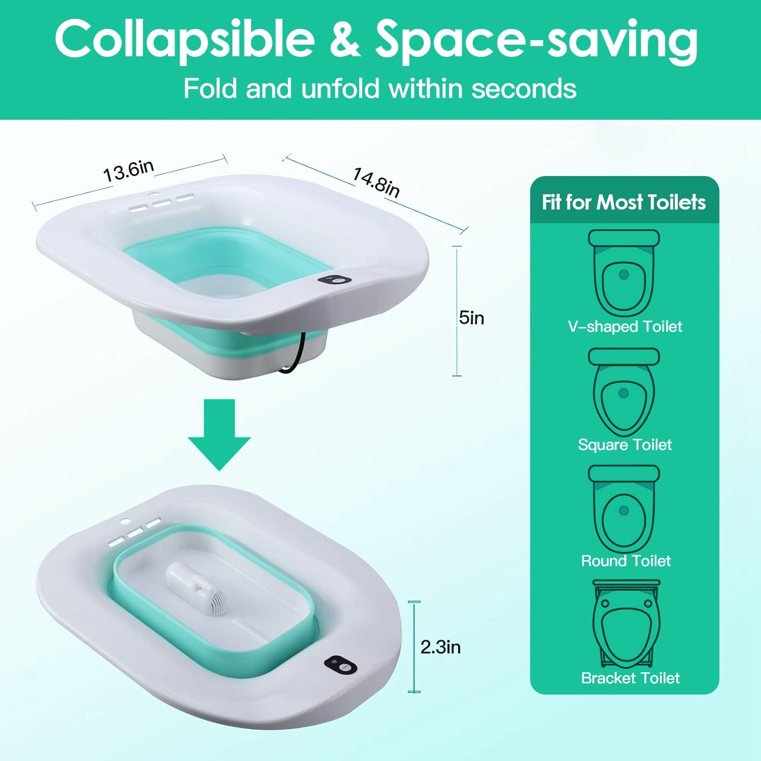 1Pc pliable postpartum Soin Basin Sitz Toilette Siège Bidet Basin Batterie Powered Toilettes