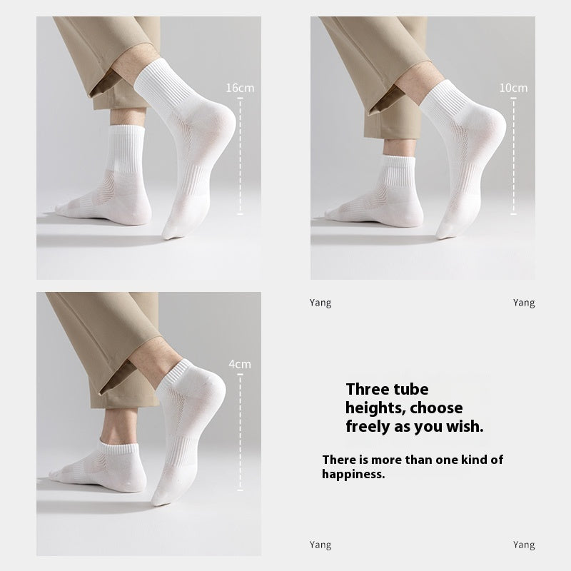 Chaussettes blanches respirantes et minces d'été pour hommes