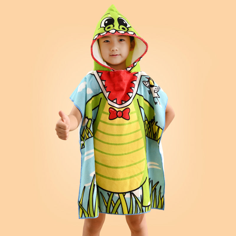 Serviette de plage absorbante pour enfants Dinosaur Bathrobe