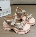 Plateforme Épaisseur Sole Sandales Femmes Été Commerce extérieur Velcro Sporty Étudiantes Romanes C