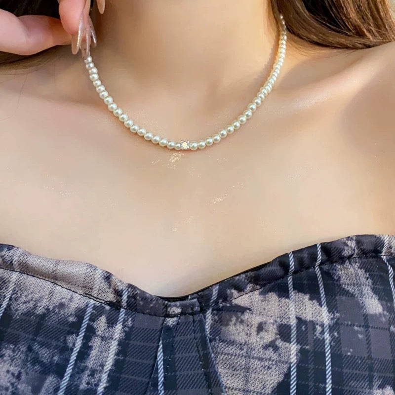Femmes Faux Perle Collier Collier Niche Delicate Design Élégant Tempérament Sweater Cha