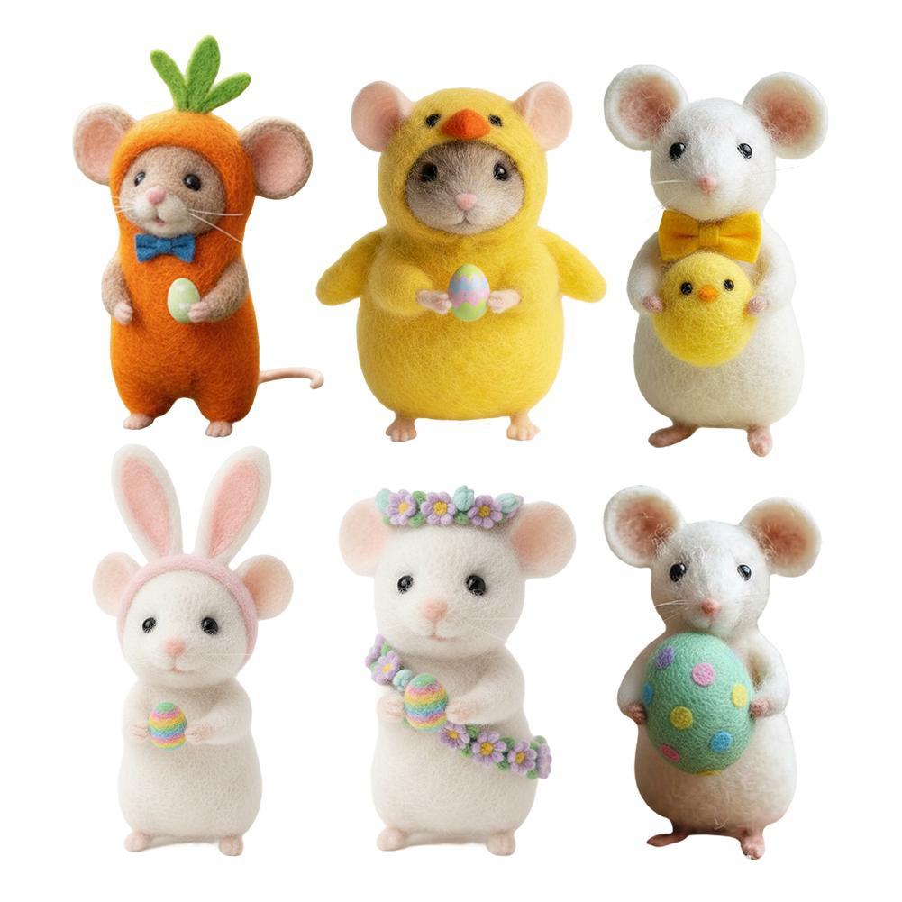 Ornement de la souris feutre de laine de Pâques