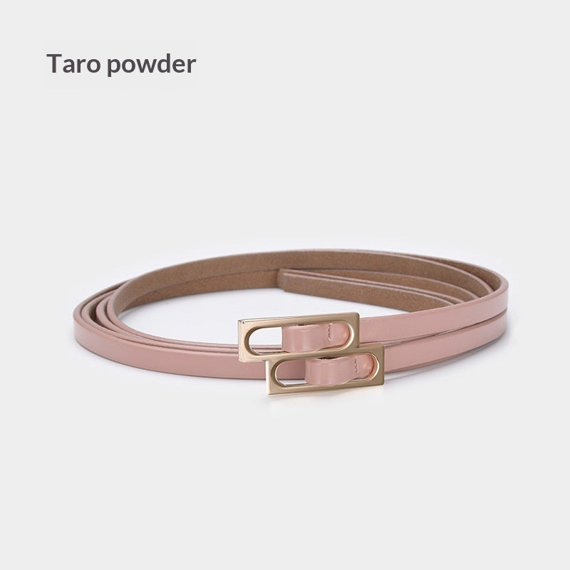 Ceinture en cuir casual rétro pour femmes avec double boucle
