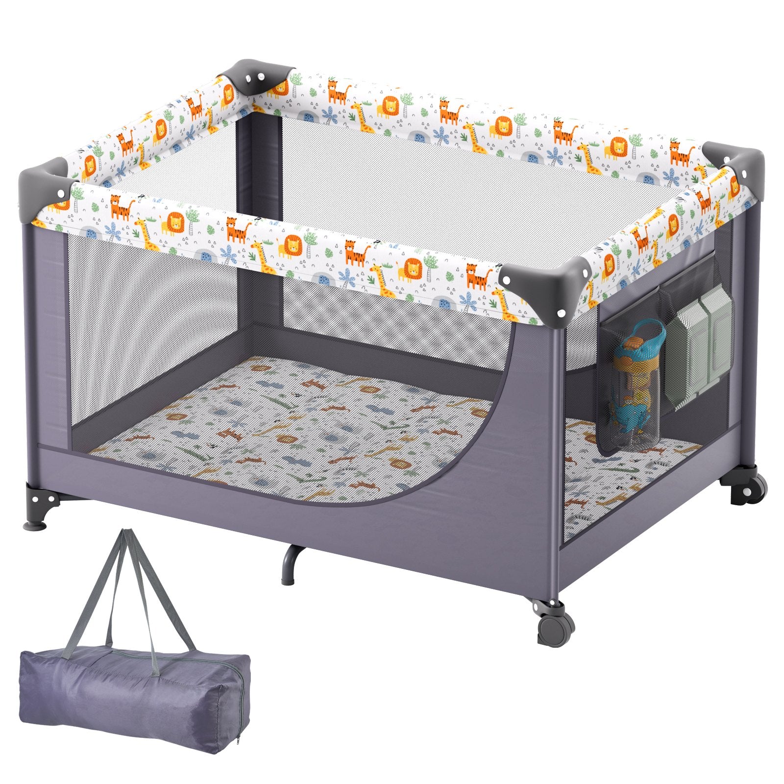 VEVOR Baby Playpen Portable Portable Baby Toddler Fence Play Yard & Wheels