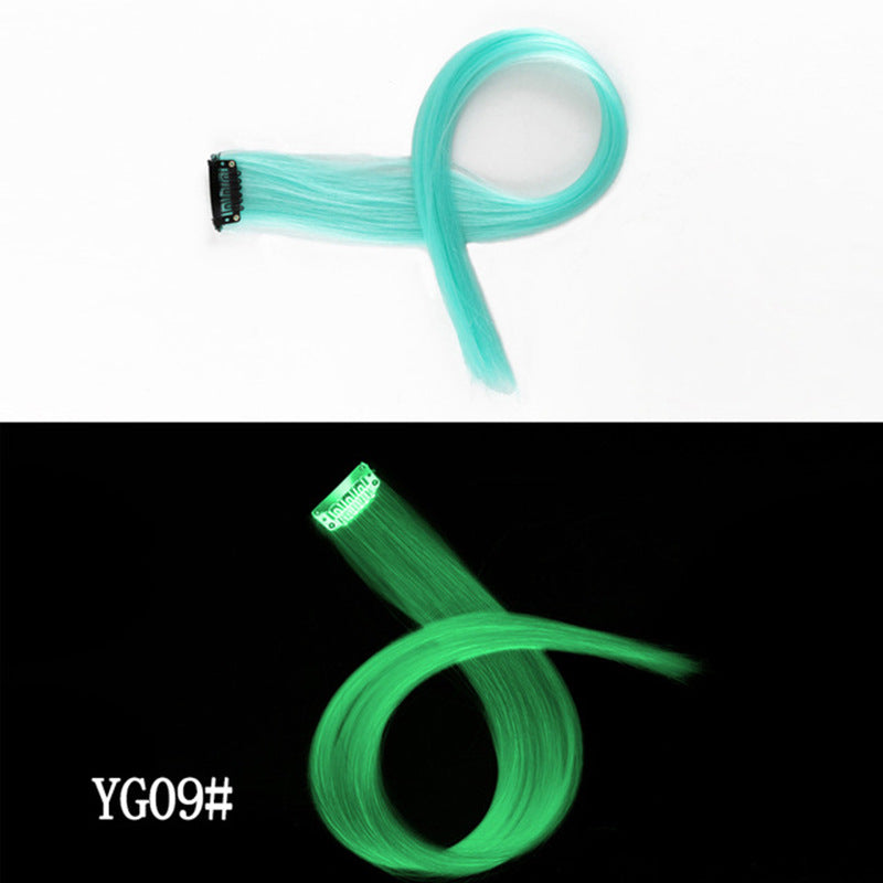 Clip bricolage lumineux - Cheveux lumineux en cheveux sans trace 50 CM couleur arc-en-ciel