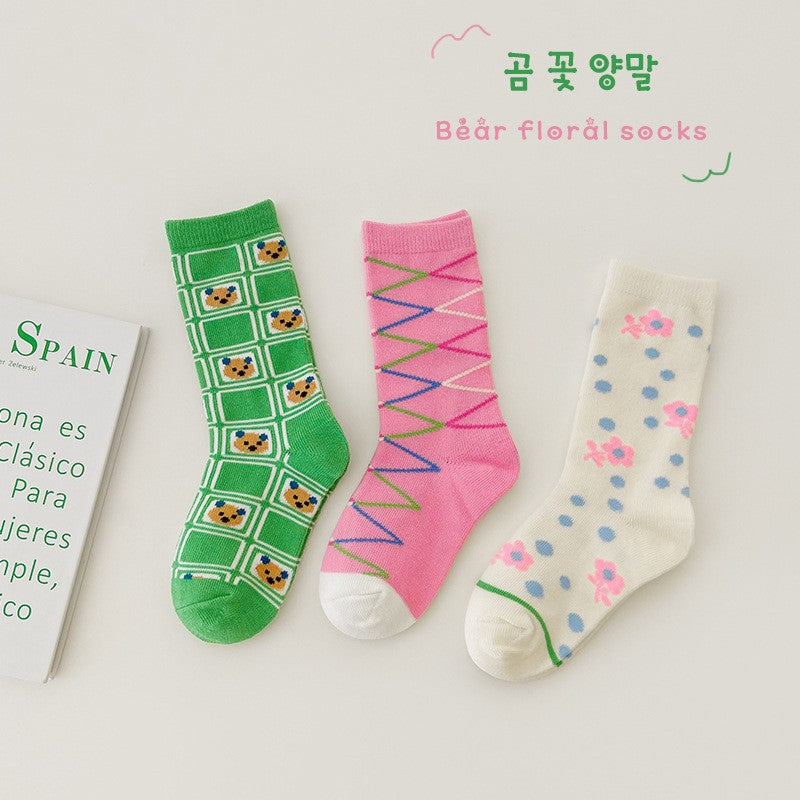 Chaussettes colorées de 3 paires à point d'onde