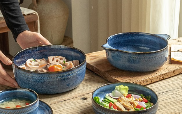 Retro Kiln Change Glaze Céramique Soupe Bowl