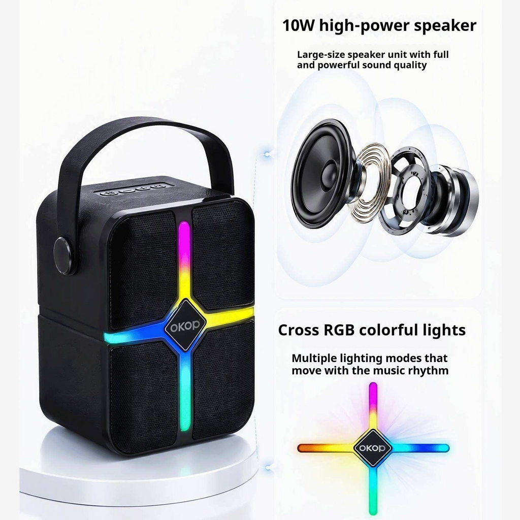 KP-876 Haut-parleur Bluetooth sans fil le plus vendu Poignée portable RGB Éclairage Batterie longue L
