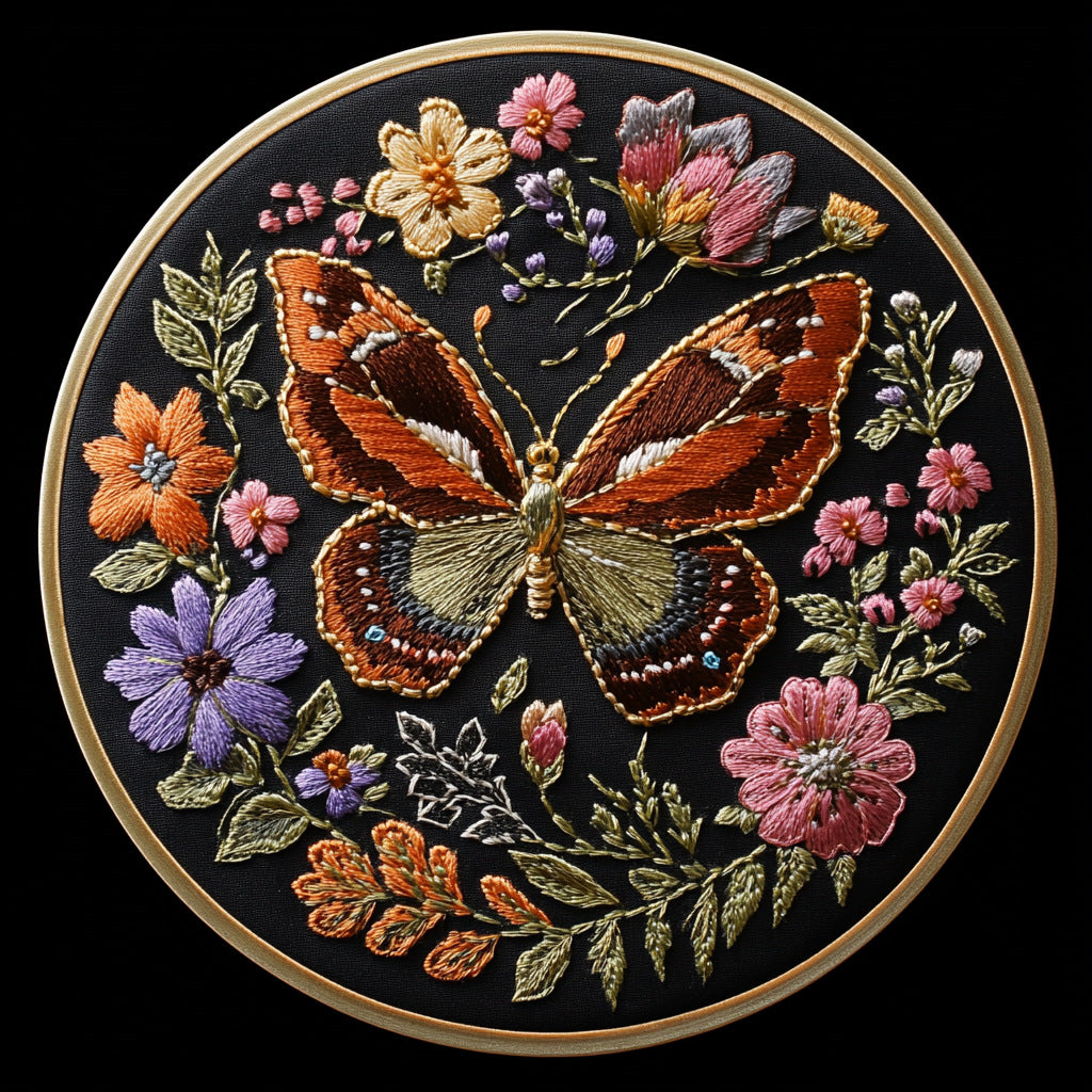 Broderie Diy Papillon Fait à la main Cloth Art Matériau Kit