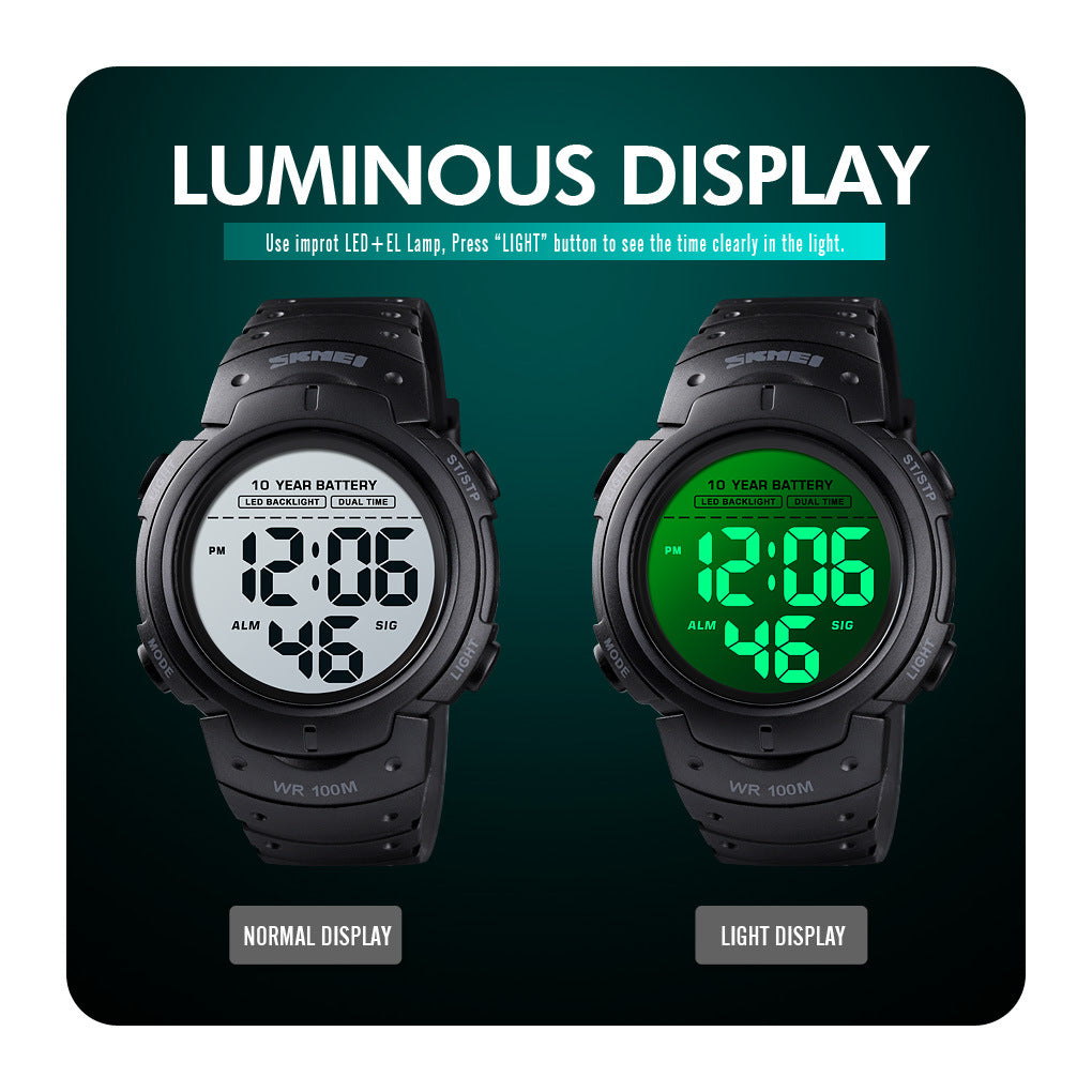 Homme Waterproof Outdoor Sports Multifonctionnel Led Electronic Watch