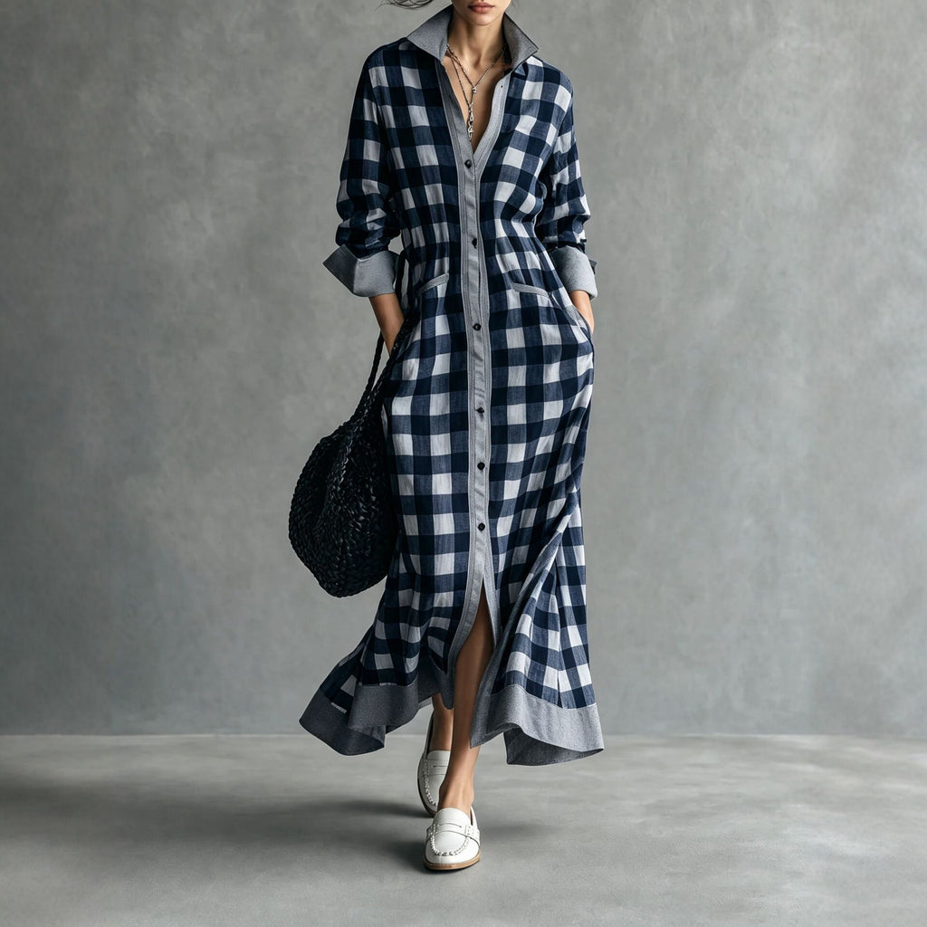 Robe de chemise à manches longues pour femmes